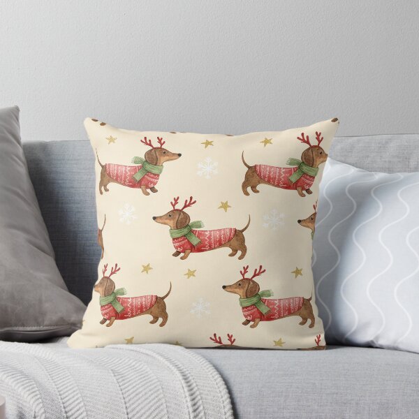 Item preview, Festive Reindeer Dachshund in Cozy Sweater Pattern designed and sold by zzz888.