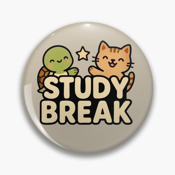 Item preview, Study Break - Cute Cat & Turtle Study Buddy designed and sold by Myra365Art.