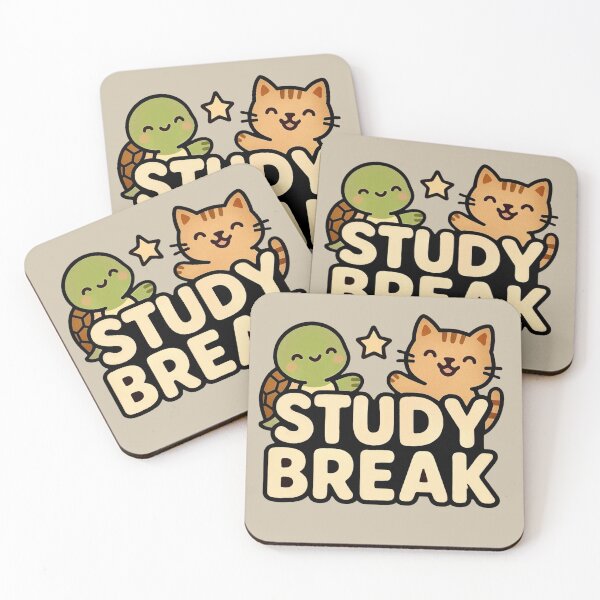 Item preview, Study Break - Cute Cat & Turtle Study Buddy designed and sold by Myra365Art.
