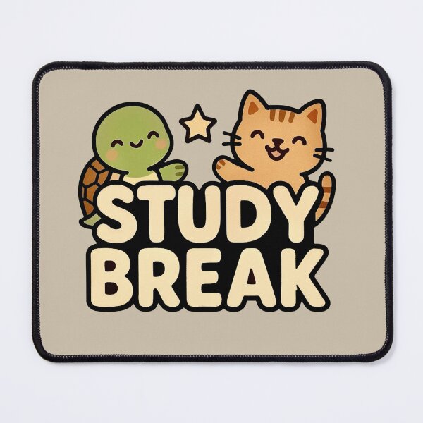 Item preview, Study Break - Cute Cat & Turtle Study Buddy designed and sold by Myra365Art.