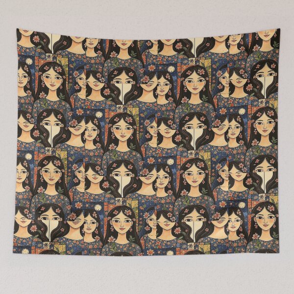 Item preview, Beautiful, rustic, art, art Nouveau,faces, smiles designed and sold by Grimtruths.