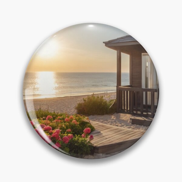 Item preview, Natural Wooden Bungalow in the Seaside Flower Field designed and sold by BlareBlare.