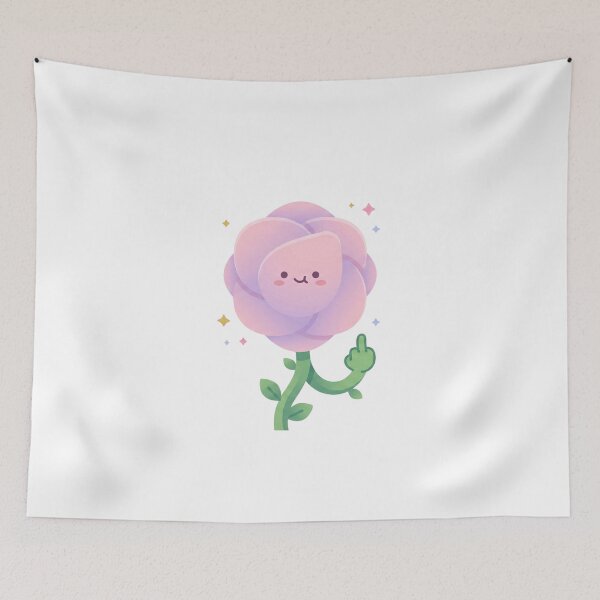 Item preview, Cute Pink Rose Middle Finger - Pastel Kawaii Sassy Flower designed and sold by xMErCUrY03x.