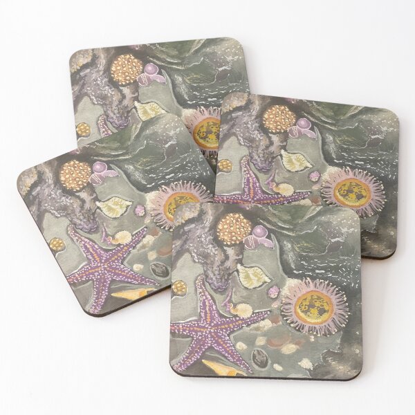 Item preview, rock pool gouache painting designed and sold by June Clancy.
