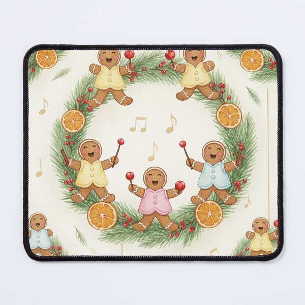 Item preview, Joyful Gingerbread Carolers in Festive Wreath designed and sold by zzz888.