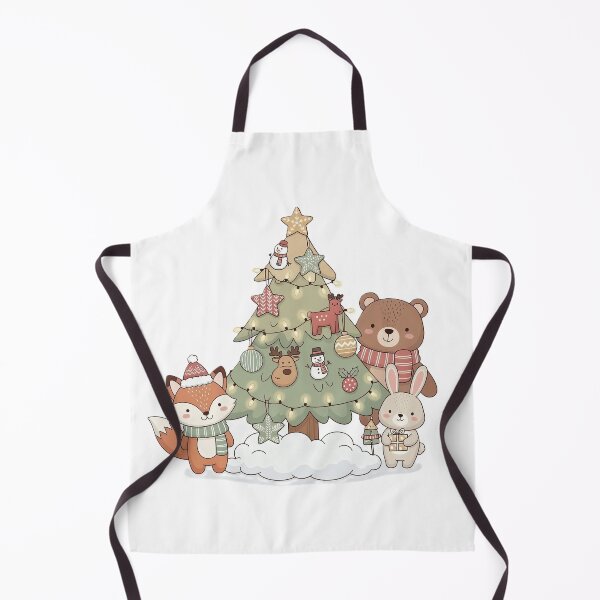 Item preview, Cute Woodland Animals Christmas Tree: Fox, Bear & Bunny in Snow designed and sold by Mido-artister.