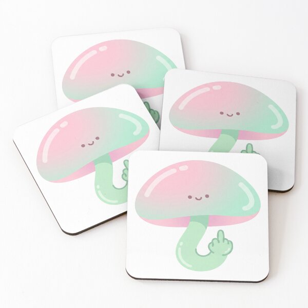 Item preview, Cute Pastel Mushroom Middle Finger - Kawaii Sassy Toadstool designed and sold by xMErCUrY03x.