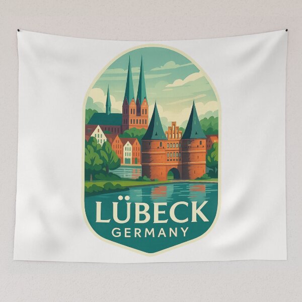 Item preview,   Lübeck Germany – Holstentor and Brick Gothic Skyline designed and sold by Places On Earth.