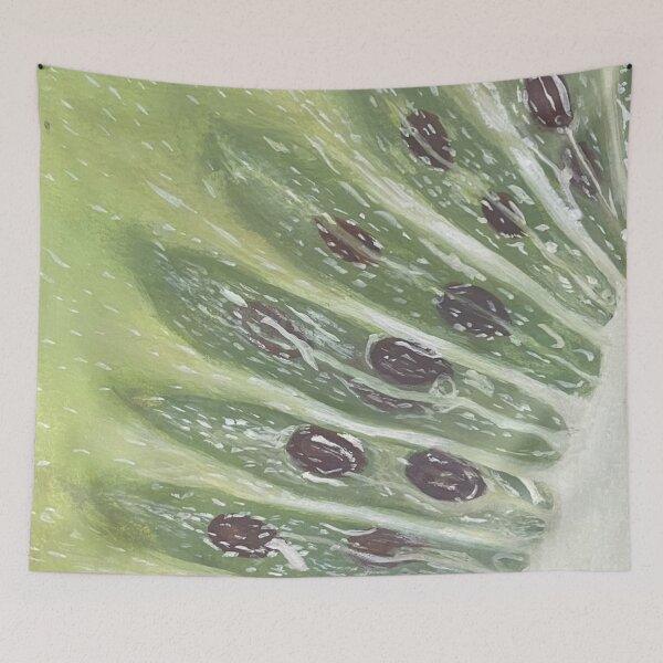 Artikelvorschau, Kiwi-Frucht-Gouache-Gemälde entworfen und verkauft von June Clancy.