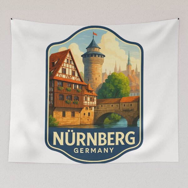 Item preview, Nürnberg Germany – Weinstadel and Round Tower Over Pegnitz River designed and sold by Places On Earth.