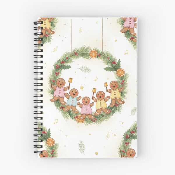 Item preview, Gingerbread Carolers Ringing Bells in Christmas Wreath designed and sold by zzz888.