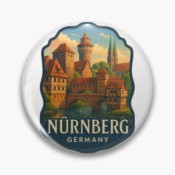 Item preview,  Nürnberg Germany – Fortified Walls and Pegnitz River Bridges designed and sold by Places On Earth.