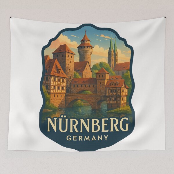 Item preview,  Nürnberg Germany – Fortified Walls and Pegnitz River Bridges designed and sold by Places On Earth.