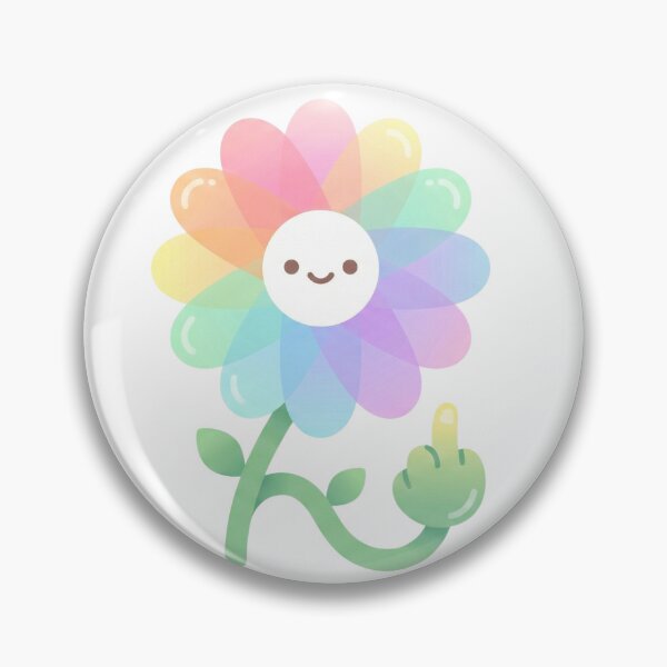 Item preview, Cute Rainbow Flower Middle Finger - Pastel Kawaii Sassy Daisy designed and sold by xMErCUrY03x.