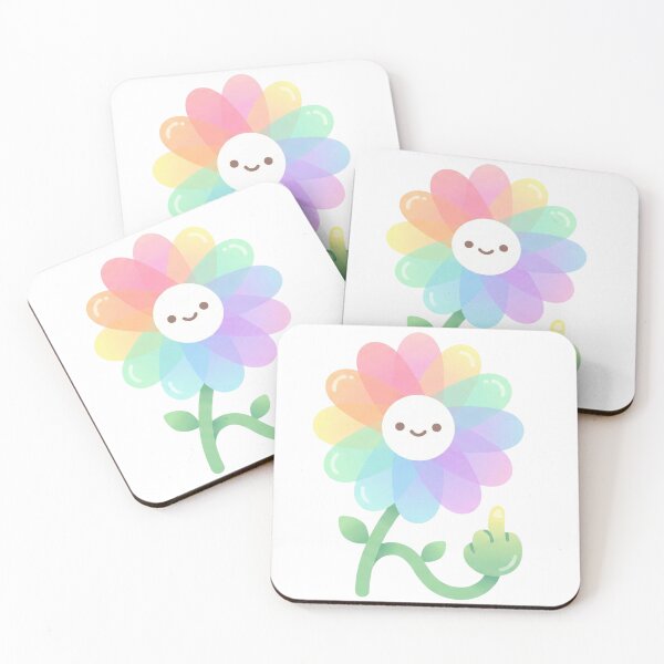 Item preview, Cute Rainbow Flower Middle Finger - Pastel Kawaii Sassy Daisy designed and sold by xMErCUrY03x.