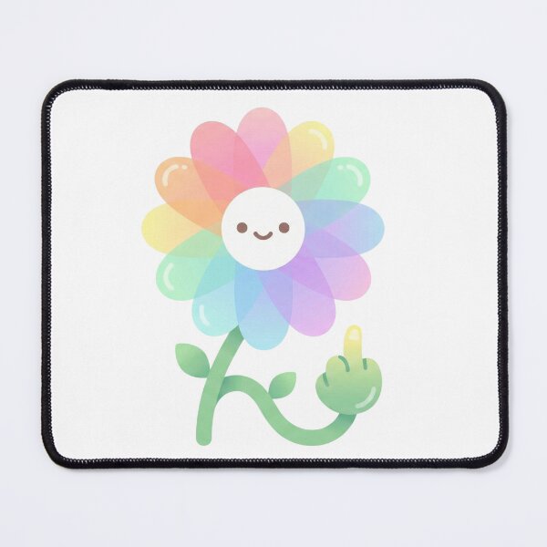 Item preview, Cute Rainbow Flower Middle Finger - Pastel Kawaii Sassy Daisy designed and sold by xMErCUrY03x.