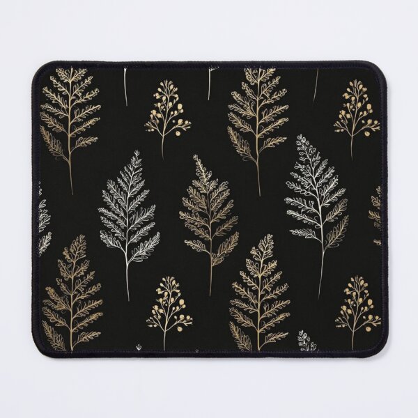 Item preview, Frosted leaves on black with gold accent  designed and sold by Lol&love.