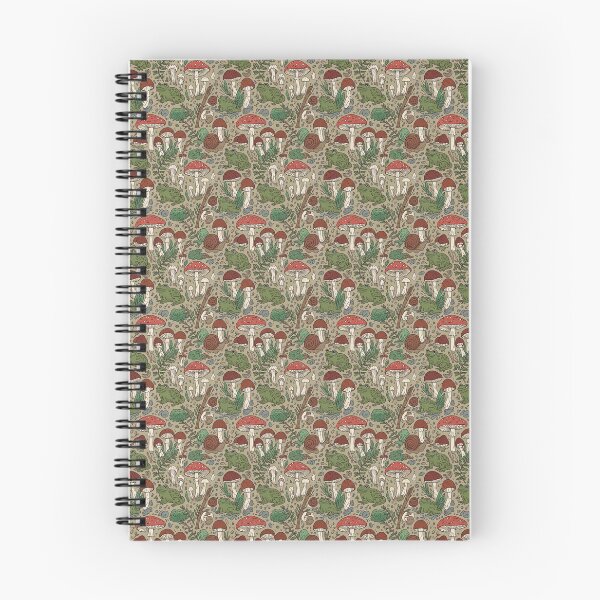 Item preview, Cottagecore Aesthetic Wallpaper - Vintage Mushroom & Toad Fabric Design designed and sold by Sleonheart.