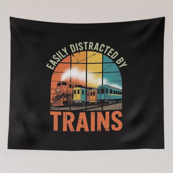 Item preview, Easily Distracted By Trains Locomotive designed and sold by ForestMmost.