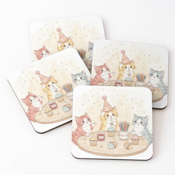 Item preview, Sweet Kitten Trio Birthday Party with Cupcakes designed and sold by zzz888.