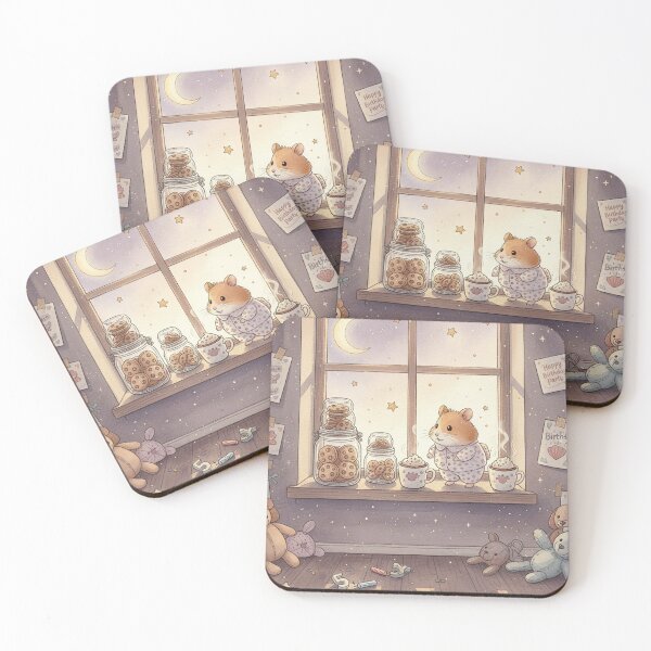 Item preview, Cozy Hamster in Pajamas Midnight Birthday Feast designed and sold by zzz888.