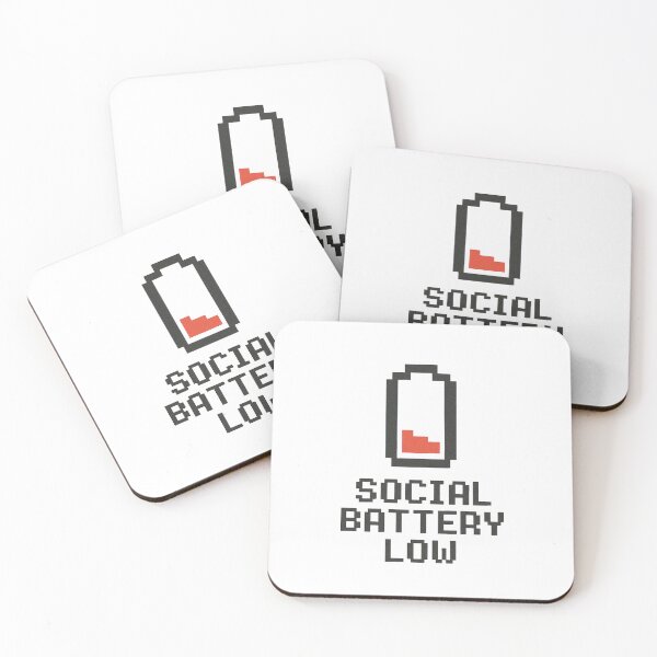 Item preview, Social Battery Low Pixel Art designed and sold by GenzShoppingHub.