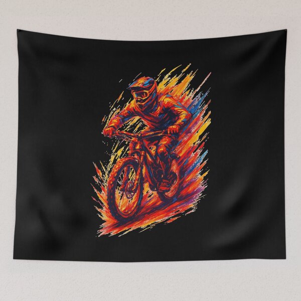 Item preview, Mountain biking, mountain biker, MTB, cool, vibrant colors, gift designed and sold by Pineapple-Tree.