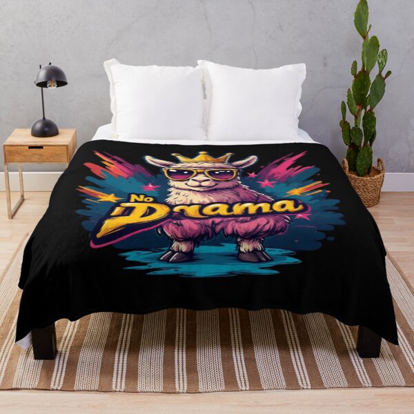 Item preview, No Drama Llama Queen T-Shirt | Funny Sunglasses & Crown Art designed and sold by FluffinCool.