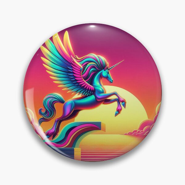 Item preview, Neon Winged Unicorn – Surreal Sunset Fantasy Design designed and sold by Dogandesighn.