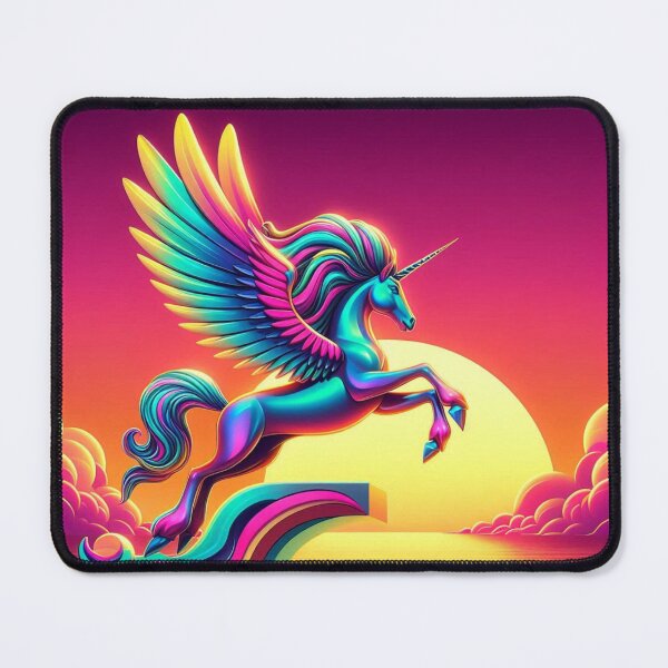 Item preview, Neon Winged Unicorn – Surreal Sunset Fantasy Design designed and sold by Dogandesighn.