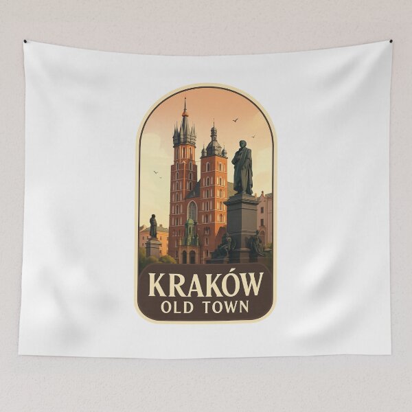 Item preview,  Kraków Old Town – St. Mary's Basilica and Adam Mickiewicz Monument designed and sold by Aryabek.