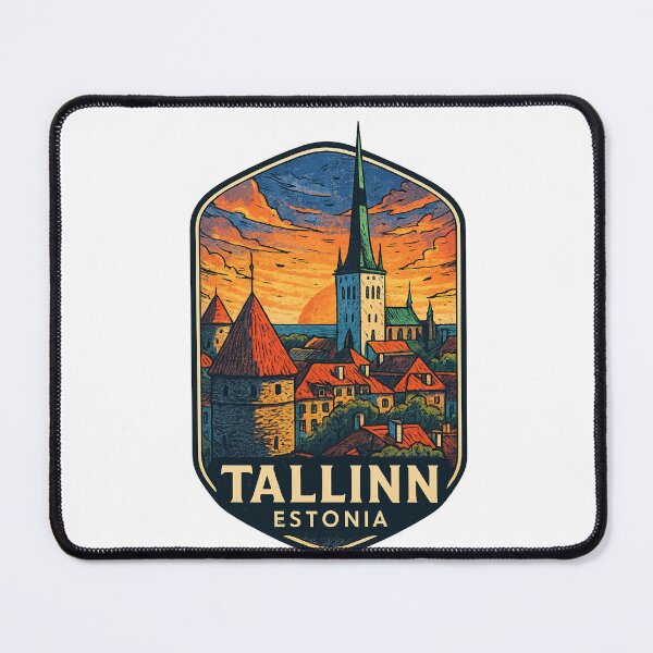 Item preview, Tallinn Estonia – St. Olaf’s Church and Historic Skyline designed and sold by Aryabek.