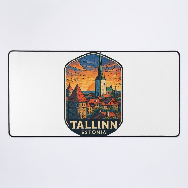 Item preview, Tallinn Estonia – St. Olaf’s Church and Historic Skyline designed and sold by Aryabek.