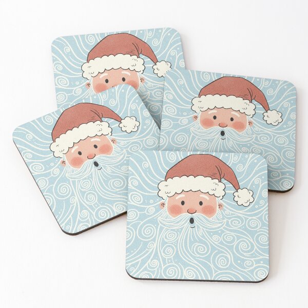 Item preview, Whimsical Surprised Santa with Swirling Snow Beard designed and sold by zzz888.