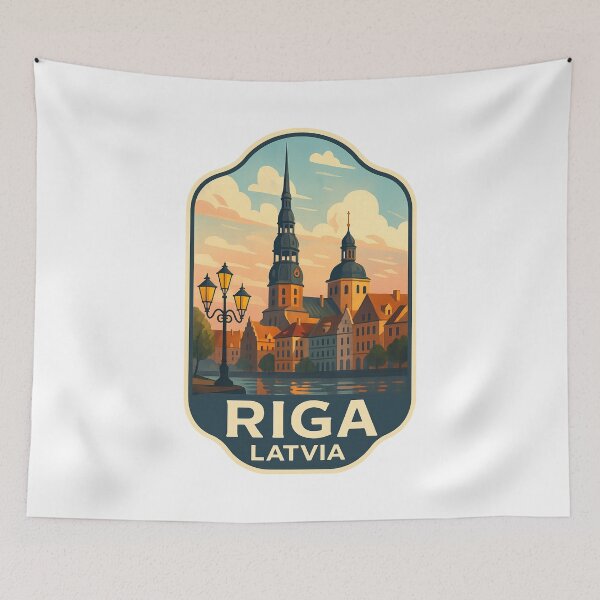 Item preview,  Riga Latvia – Spires of Old Riga by the Water designed and sold by Aryabek.