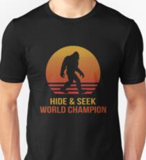 Funny Bigfoot hide & seek Unisex T-Shirt