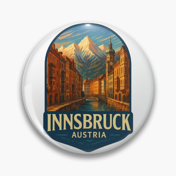 Item preview,  Innsbruck Austria – Colorful Row Houses and Sunset Over Alps designed and sold by Aryabek.
