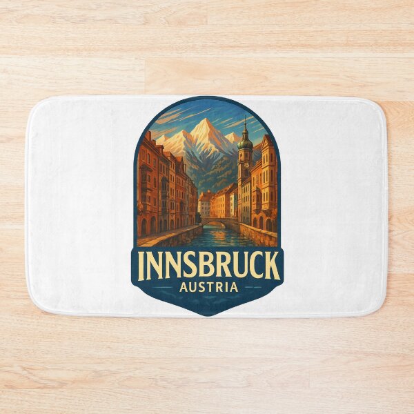 Item preview,  Innsbruck Austria – Colorful Row Houses and Sunset Over Alps designed and sold by Aryabek.