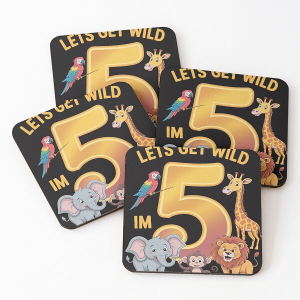 Item preview, 5 Years Old Zoo Animals Safari 5th Birthday Boys Girls designed and sold by CareTopping.