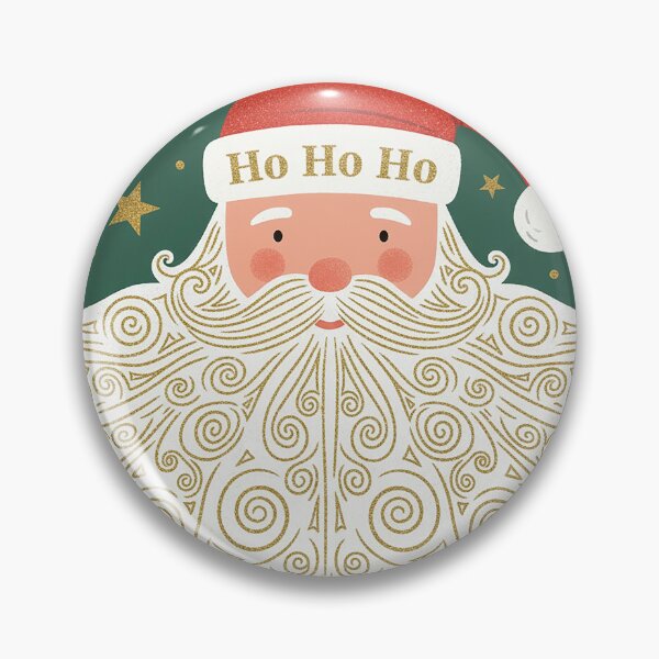Item preview, Ornate Gold Swirl Santa Beard Ho Ho Ho Typography designed and sold by zzz888.