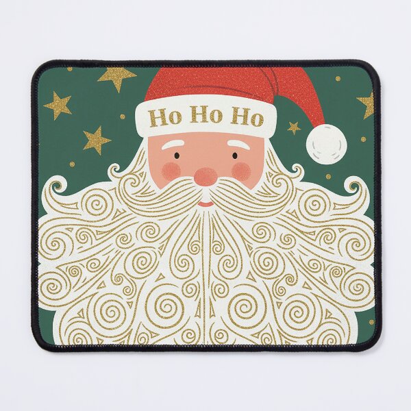 Item preview, Ornate Gold Swirl Santa Beard Ho Ho Ho Typography designed and sold by zzz888.