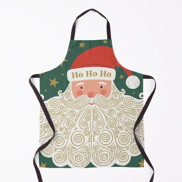 Item preview, Ornate Gold Swirl Santa Beard Ho Ho Ho Typography designed and sold by zzz888.