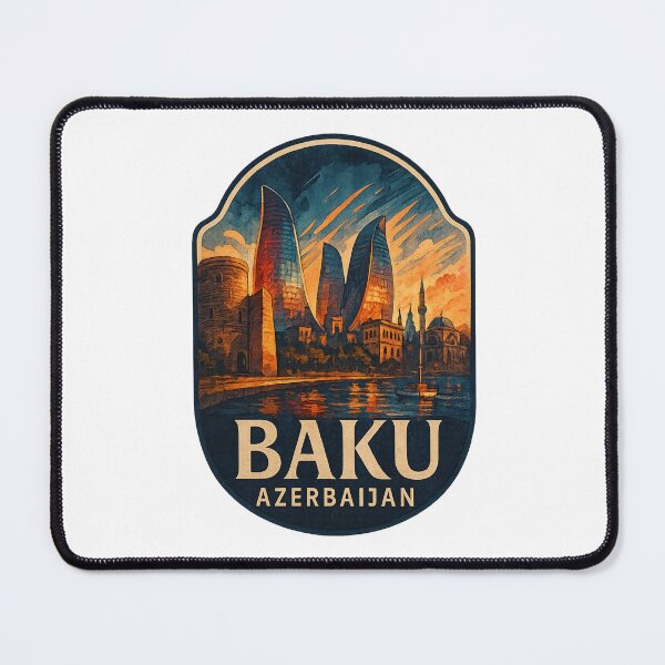 Item preview, Flame Towers and Old City Skyline – Baku, Azerbaijan designed and sold by Aryabek.