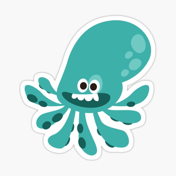 Item preview, Comic Green Octopus Smile Swim Sea Ocean designed and sold by art-i-fex.