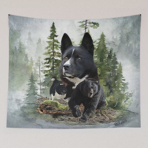 Item preview, Forest Tracker – Karelian Bear Dog designed and sold by TammyHunterArt.