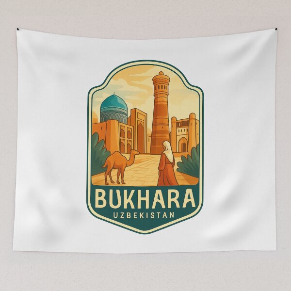 Item preview,  Po-i-Kalyan Complex with Camel Caravan – Bukhara, Uzbekistan designed and sold by Aryabek.