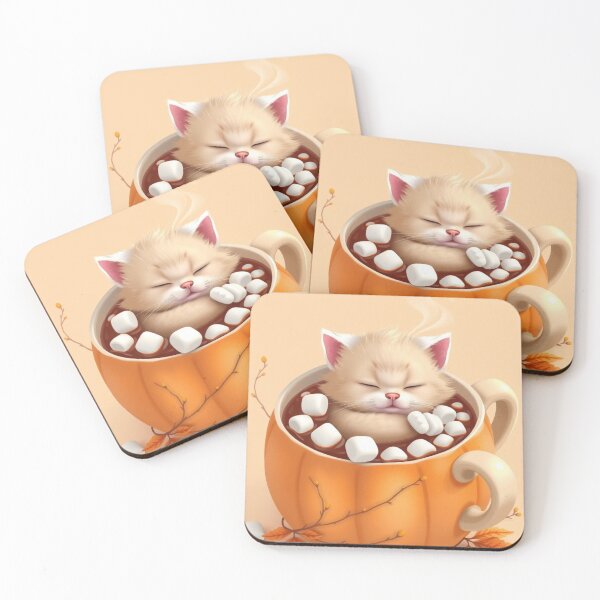 Item preview, Cozy Fall Cat in Pumpkin Mug – Autumn Hot Chocolate Kitty Art designed and sold by ArmaanArts.