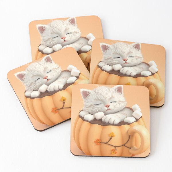 Item preview, Autumn Pumpkin Cocoa Cat – Cute Cozy Fall Kitty Illustration designed and sold by ArmaanArts.