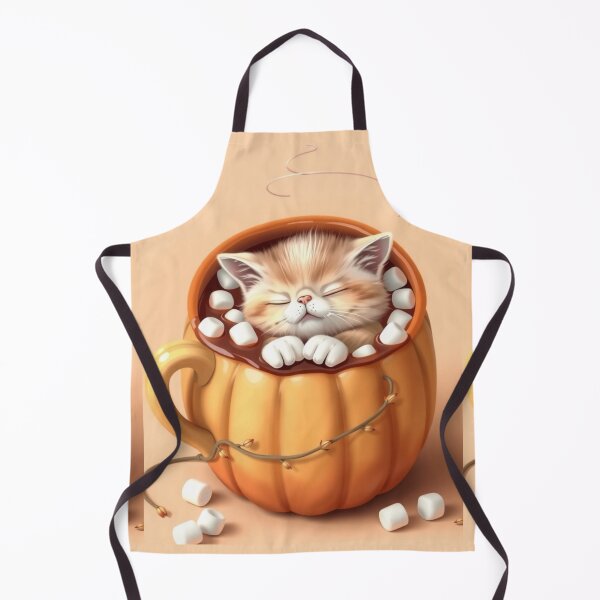 Item preview, Kawaii Pumpkin Mug Kitten – Fall Hot Chocolate Cat Art designed and sold by ArmaanArts.