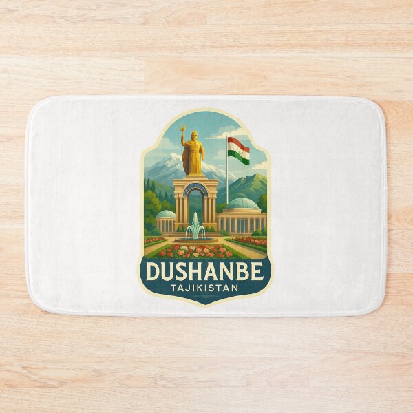 Item preview, Ismail Samani Monument and National Flag – Dushanbe, Tajikistan designed and sold by Places On Earth.